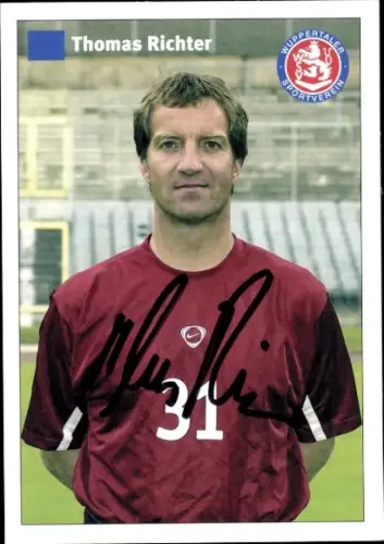 Autogrammkarte Co Trainer Thomas Richter, SV Wuppertal, Autogramm