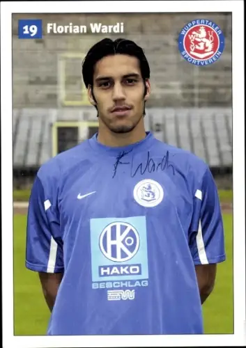 Autogrammkarte Fußballer Florian Wardi, SV Wuppertal, Autogramm