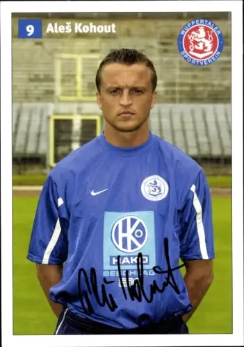 Autogrammkarte Fußballer Aleš Kohout, SV Wuppertal, Autogramm