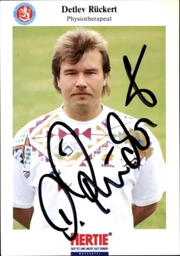 Autogrammkarte Physiotherapeut Detlev Rückert, SV Wuppertal, Autogramm