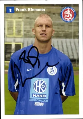 Autogrammkarte Fußballer Frank Klemmer, SV Wuppertal, Autogramm