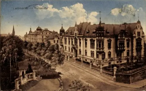 Ak Litoměřice Leitmeritz Region Aussig, Parkstraße