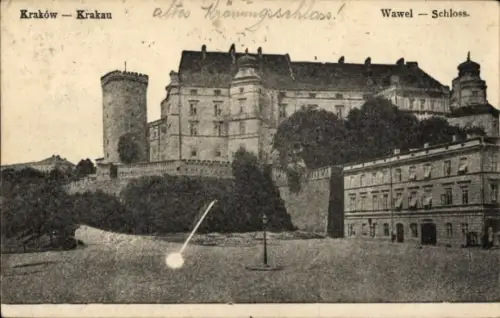 Ak Kraków Krakau Polen,  Wawel Schloss, altos Krowingsschloss!