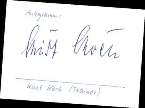 Autogramm Trainer Kurt Koch, Hamburger SV