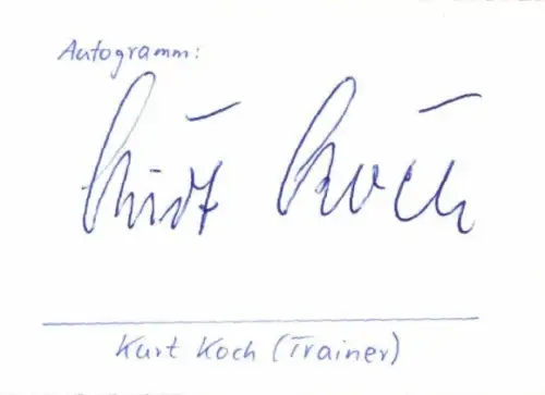 Autogramm Trainer Kurt Koch, Hamburger SV