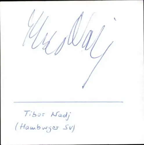 Autogramm Fußballer Tibor Nadj, Hamburger SV