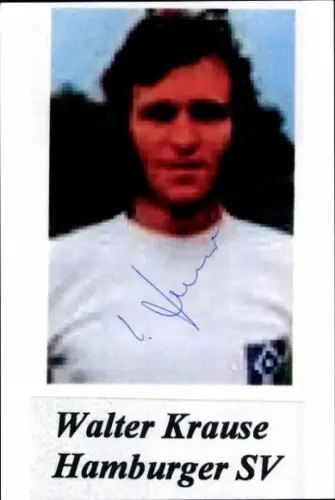 Autogrammkarte Fußballer Walter Krause, Hamburger SV, Autogramm