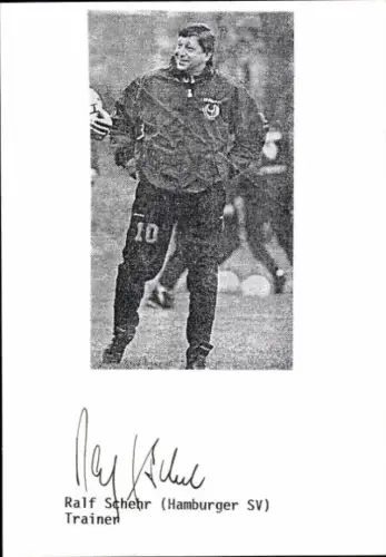 Autogramm Trainer Ralf Scheer, Hamburger SV, Portrait auf dem Feld