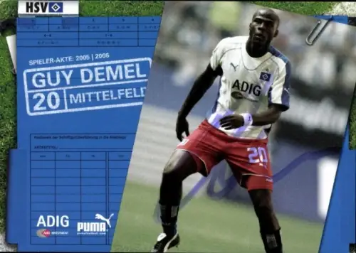 Autogrammkarte Fußballer Guy Demel, Hamburger SV, Autogramm