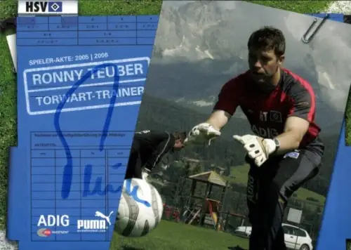 Autogrammkarte Torwart Trainer Ronny Teuber, Hamburger SV, Autogramm