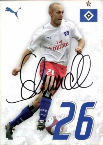 Autogrammkarte Fußballer Volker Schmidt, Hamburger SV, Autogramm