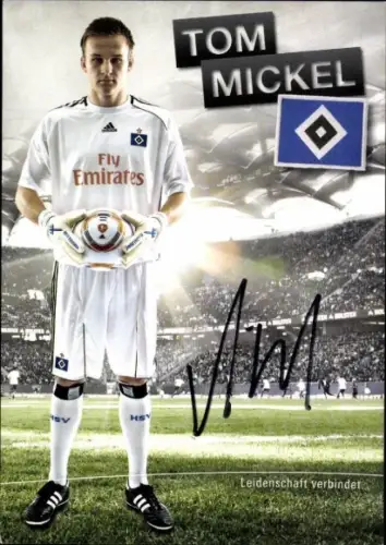 Autogrammkarte Fußballer Tom Mickel, Hamburger SV, Autogramm