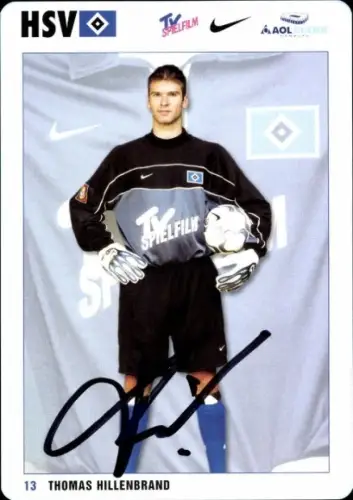 Autogrammkarte Fußballer Thomas Hillenbrand, Hamburger SV, Autogramm