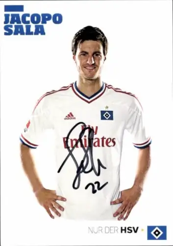 Autogrammkarte Fußballer Jacopo Sala, Hamburger SV, Autogramm