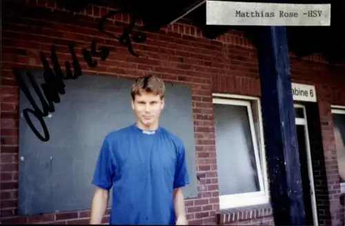 Foto Fußballer Matthias Rose, Hamburger SV, Autogramm