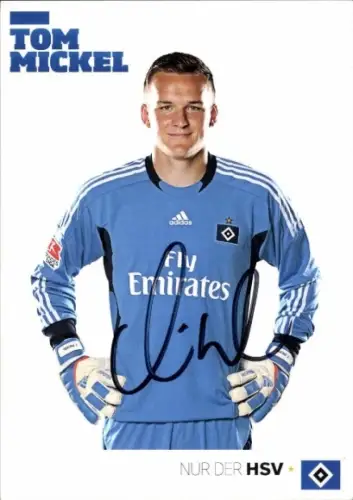 Autogrammkarte Fußballer Tom Mickel, Hamburger SV, Autogramm