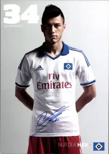 Autogrammkarte Fußballer Valmir Nafiu, Hamburger SV, Autogramm