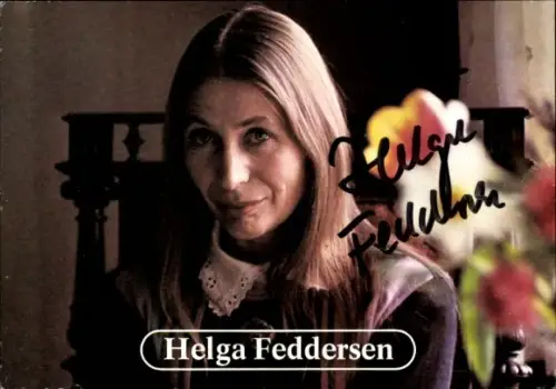 Autogrammkarte Schauspielerin Helga Feddersen, Portrait, Autogramm