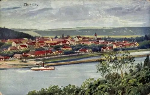 Künstler Ak Zbraslav Königsaal Praha Prag, Gesamtansicht