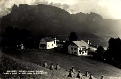 Ak Renon Ritten Südtirol, Schloss Runkelstein, Castel Roncolo, Berglandschaft, Kirche, Häuser, Do