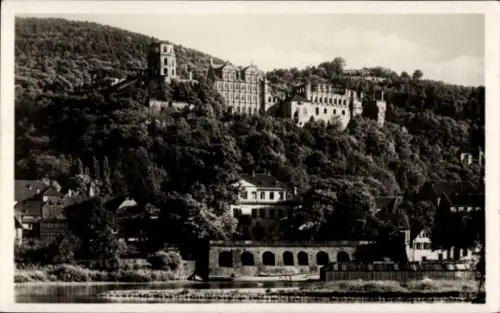 Ak Heidelberg am Neckar, Schloß von der Hirschgasse gesehen