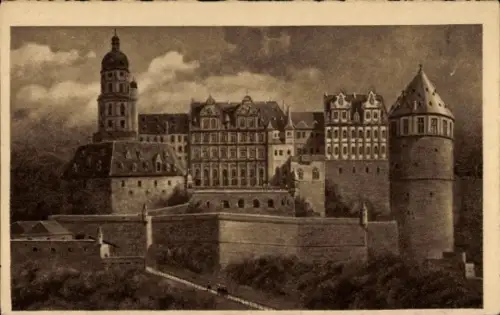 Ak Heidelberg am Neckar, Heidelberger Schloss,  Abbildung, vor seiner Zerstörung