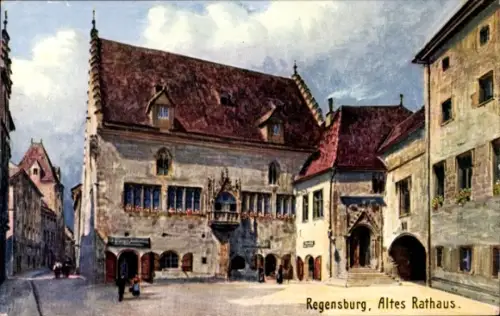 Ak Regensburg an der Donau Oberpfalz,  Altes Rathaus,  Architektur, 