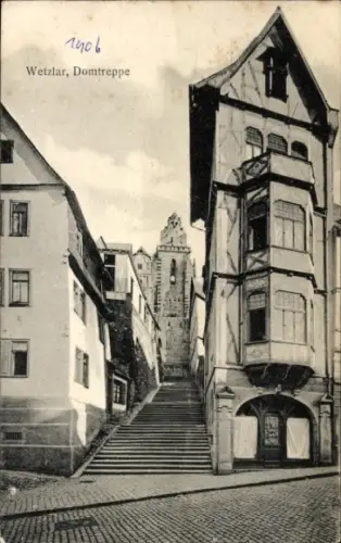 Ak Wetzlar an der Lahn,  Domtreppe, Treppe, Häuser,  Architektur