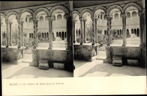 Stereo Ak Roma Rom, Le Cloitre de Saint Jean de Latran