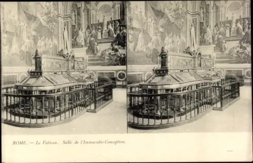 Stereo Ak Roma Rom, Le Vatican, Vatikan, Salle de l'Immaculée Conception