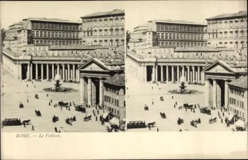 Stereo Ak Vatikan Vatican, Petersplatz