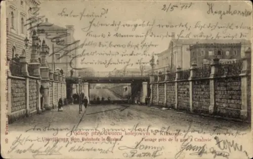 Ak Kraków Krakau Polen, Unterführung beim Bahnhof