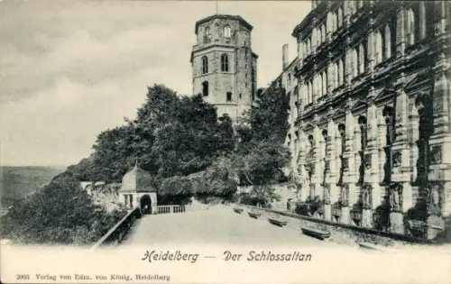 Ak Heidelberg am Neckar,  Schloss, Aussichtsturm, Natur, Verlag von Edm. von König