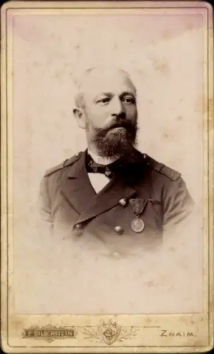 CdV Znojmo Znaim Südmähren, Mann in Uniform mit Orden, Portrait 1894
