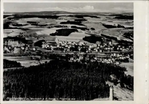 Ak Blankenstein an der Saale Rosenthal am Rennsteig, Luftaufnahme