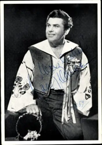 Foto Ak Opernsänger Franz Klarwein, Portrait, Autogramm