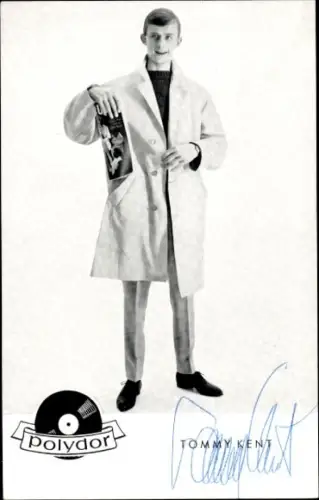 Autogrammkarte Schauspieler und Sänger Tommy Sänger, Portrait, Autogramm