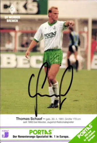 Ak Fußballspieler Thomas Schaaf, Autogramm