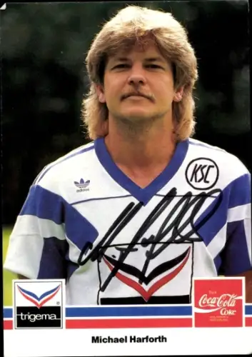 Autogrammkarte Fußballspieler Michael Harforth, Autogramm