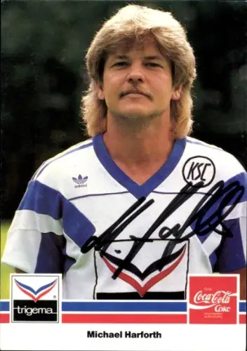 Autogrammkarte Fußballspieler Michael Harforth, Autogramm