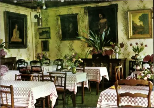 Ak Barfleur Manche, Hotel Moderne, Innenansicht