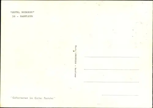 Ak Barfleur Manche, Hotel Moderne, Innenansicht