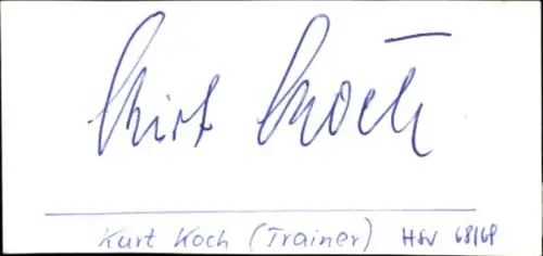 Autogramm Trainer Kurt Koch, Hamburger SV