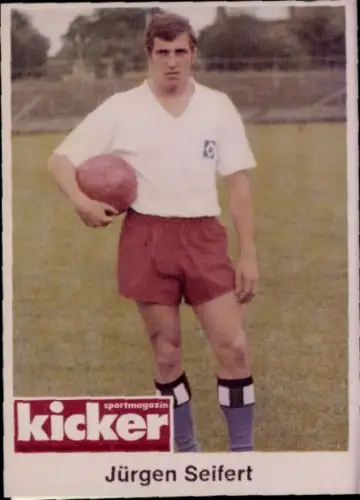 Autogramm Fußballer Jürgen Seiifert, Hamburger SV, Zeitungsausschnitt, Kicker