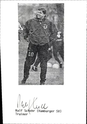 Autogrammkarte Trainer Ralf Schehr, Hamburger SV, Autogramm