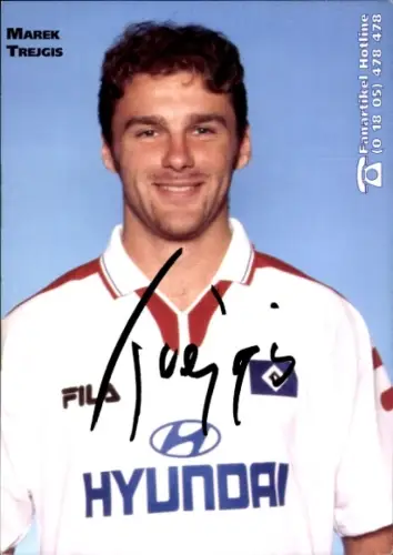 Sammelsticker Fußballer Marek Trejgis, Hamburger SV, Autogramm