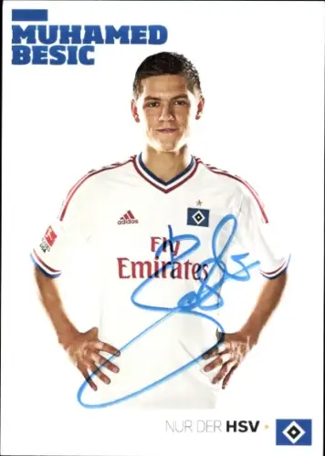 Autogrammkarte Fußballer Muhamed Besic, Hamburger SV, Autogramm