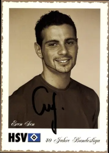 Autogrammkarte Fußballer Even Sen, Hamburger SV, Autogramm