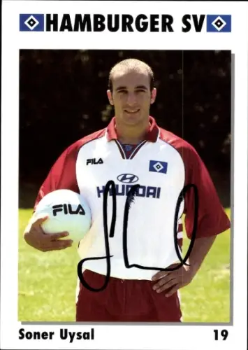 Sammelbild Fußballer Soner Uysal, Hamburger SV, Autogramm