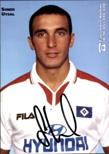 Sammelbild Fußballer Soner Uysal, Hamburger SV, Autogramm